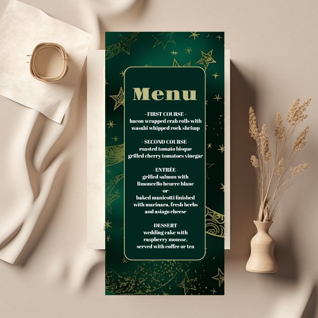 Menu Casamento Celestial Dourado Emerald Green (Criador carregado)