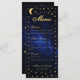 Menu Casamento Celestial - Estrelas Douradas Azuis