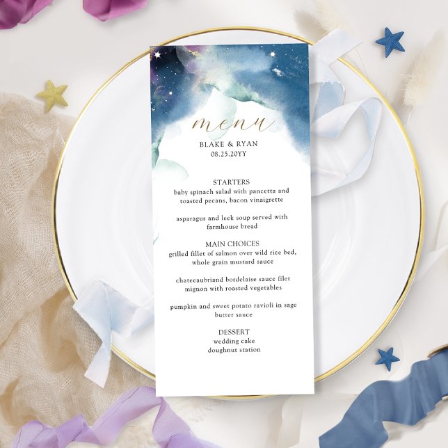 Menu Casamento Celestial Starry Night Sky (Criador carregado)