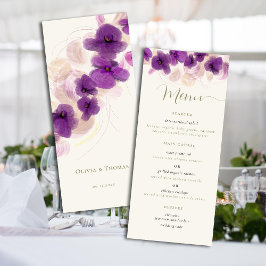 Menu Casamento Chic com Orquídea Roxa Elegante