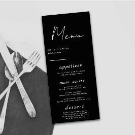 Menu Casamento Chic Simples, Negra E Branca