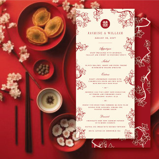 Menu Casamento Chinês de Dupla Felicidade