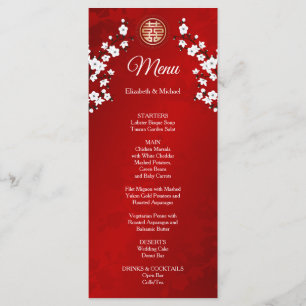 Menu CASAMENTO CHINÊS Flor de Cerejeira BILÍNGUE