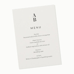Menu Casamento Civil Minimalista Moderno