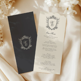 Menu Casamento Clássico de Beige Crest Carvões