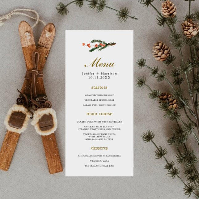 Menu Casamento Clássico De Pine De Inverno (Criador carregado)