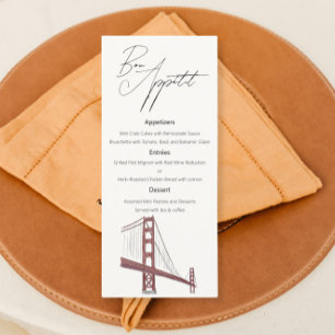 Menu Casamento Clássico de São Francisco com desen