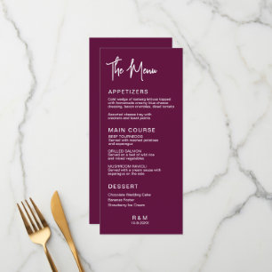 Menu Casamento Clássico Elegante Borgonha