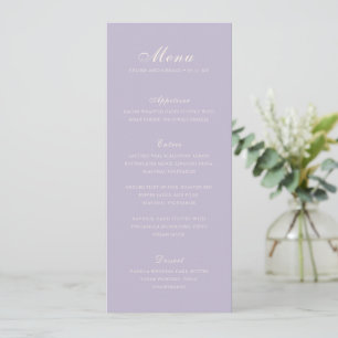 Menu Casamento Clássico Elegante Lilás
