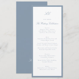Menu Casamento Clássico em Azul Poeirento