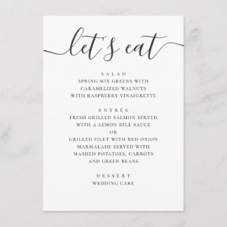 Menu Casamento Clássico Moderno | Caligrafia Vamos Come