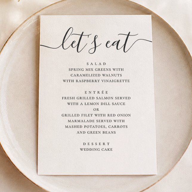 Menu Casamento Clássico Moderno | Caligrafia Vamos Come (Criador carregado)
