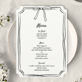 Menu Casamento Clássico Moderno com Arco Desenhado à Mã