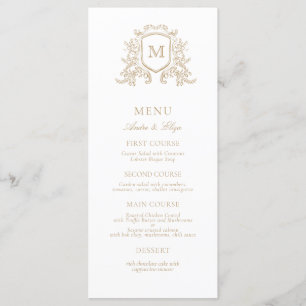 Menu Casamento Clássico Personalizado de Crest Floral M