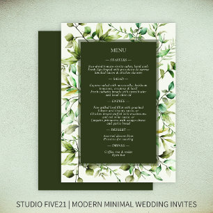 Menu Casamento Clássico Russo Russo Floral Fronteira