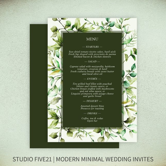 Menu Casamento Clássico Russo Russo Floral Fronteira (Criador carregado)