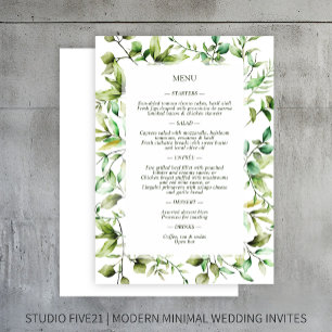 Menu Casamento Clássico Russo Russo Floral Fronteira