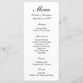 Menu Casamento Clássico Tradicional Branco Negro