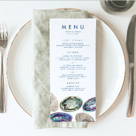 Menu Casamento Colorido de Aquarela de Abalone Shell