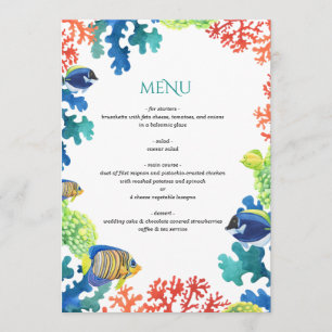 Menu Casamento Colorido de Aquário