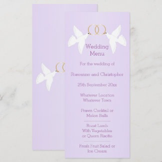 Menu Casamento Colorido Design Lilac