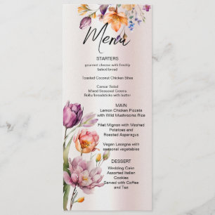 Menu Casamento Colorir Flores da primavera