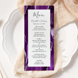 Menu Casamento com Agata de Prata Roxo Moderno