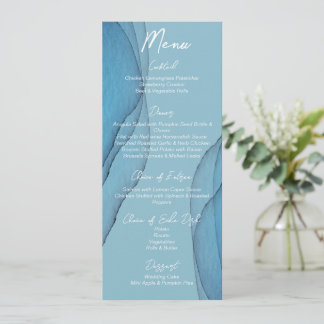 Menu Casamento com aquamarina azul-oceânica