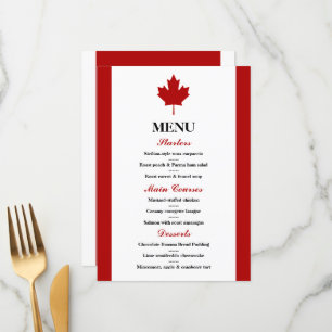 Menu Casamento com Bandeira Canadense