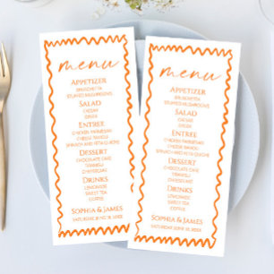 Menu Casamento com Borda Ondulada de Laranja Cítrica Ca