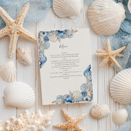 Menu Casamento com Bordadura de Conchas Elegantes
