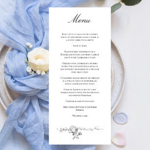 Menu Casamento com Bordadura de Rosa Clássica Francesa 
