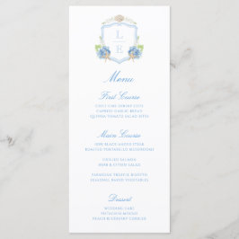 Menu Casamento com Brasão Monograma Costeiro