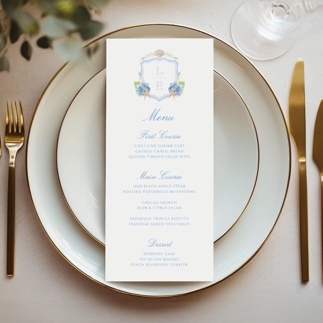 Menu Casamento com Brasão Monograma Costeiro (Criador carregado)