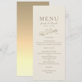 Menu Casamento com Caligrafia Dourada