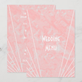 Menu Casamento com Design de Arte Marble Rosa