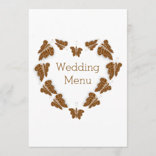 Menu Casamento com Design de Borboletas Coloridas de Ch