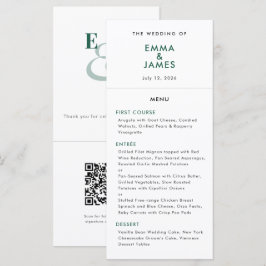 Menu Casamento com E comercial Esmeralda | Código QR |