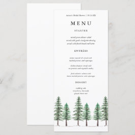 Menu Casamento com Floresta de Pinheira Aquarela