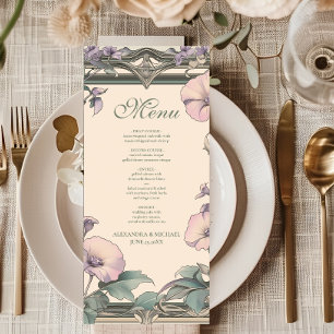 Menu Casamento com Frame de Lavanda