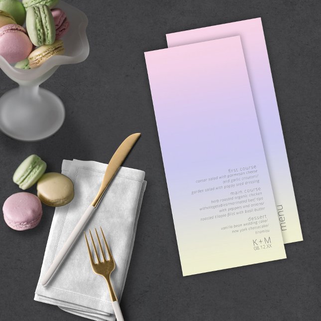 Menu Casamento com gradiente de humor Pastel Dawn ID741 (Criador carregado)