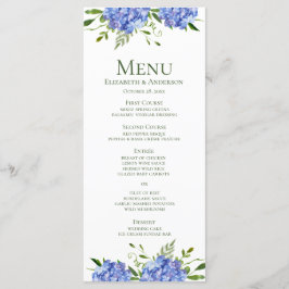 Menu Casamento com Hortênsias Azuis