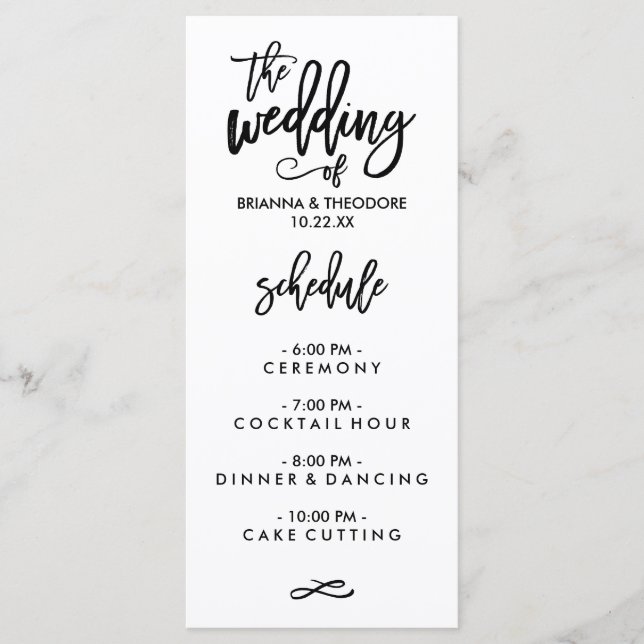 Menu Casamento com Letra Chic Hand (Frente)