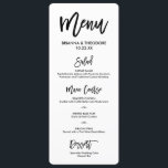 Menu Casamento com Letra Chic Hand<br><div class="desc">Menu moderno.</div>