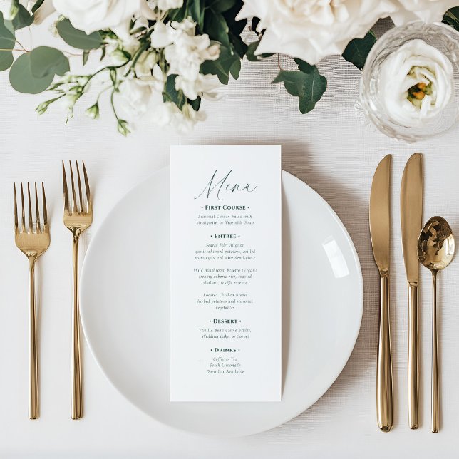 Menu Casamento com Letra Elegante Minimalista (Criador carregado)