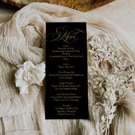 Menu Casamento com Letra Elegante Preta