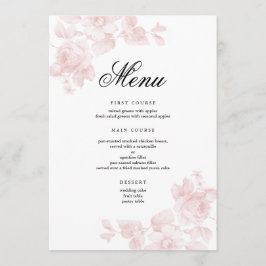 Menu Casamento com Letra Floral Elegante