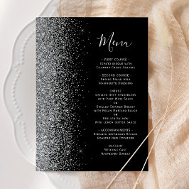 Menu Casamento com Lobras de Prata Negra Moderna