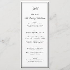 Menu Casamento com Monograma Tradicional