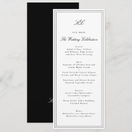 Menu Casamento com Monograma Tradicional